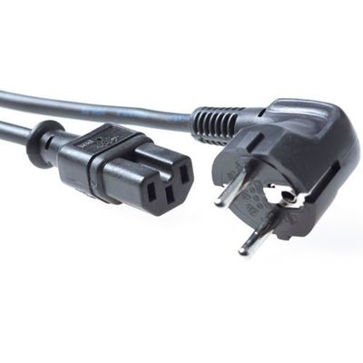 ACT AK5001 230V Stroomkabel CEE7/7 Male (Haaks)/C15 Zwart - 1,5 meter