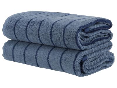 LIVARNO home 2 Handdoeken 100 x 50 cm (Blauw)