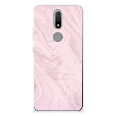 Nokia 2.4 | TPU | Siliconen hoesje | Marble Pink - Origineel Cadeau Vriendin