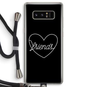 Friends heart black: Samsung Galaxy Note 8 Transparant Hoesje met koord