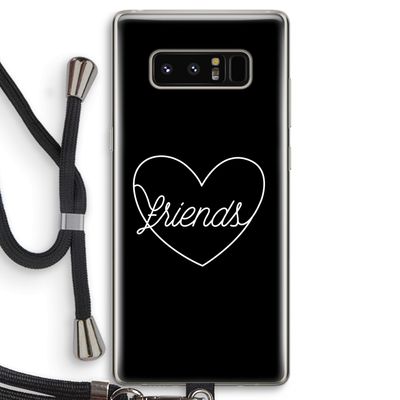 Friends heart black: Samsung Galaxy Note 8 Transparant Hoesje met koord