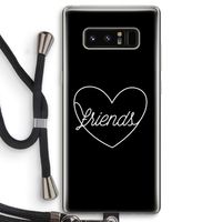 Friends heart black: Samsung Galaxy Note 8 Transparant Hoesje met koord
