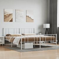 Bedframe met hoofd- en voeteneinde metaal wit 183x213 cm