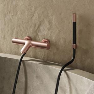 Badkraan SaniClear Copper Pro | Opbouw | Thermostaatkraan | Incl.Handdoucheset | 2-weg | 2-knops | Rond | Koper geborsteld