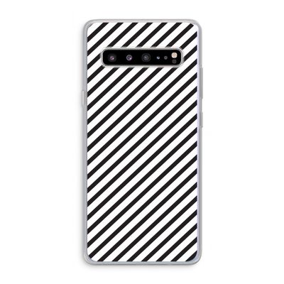 Strepen zwart-wit: Samsung Galaxy S10 5G Transparant Hoesje