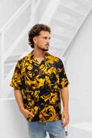 Versace Jeans Couture Allover Overhemd Heren Zwart/Goud - Maat 50 - Kleur: GoudZwart | Soccerfanshop