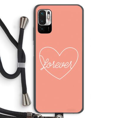 Forever heart: Xiaomi Redmi Note 10 5G Transparant Hoesje met koord