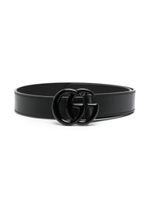 Gucci Kids ceinture en cuir à boucle logo - Noir - thumbnail