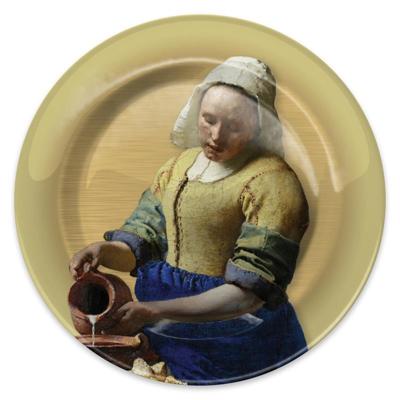 Bord Het Melkmeisje metaal Ø26cm