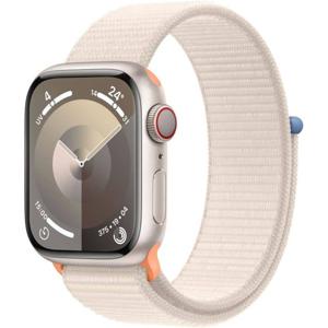 Apple Watch Series 9 GPS + mobiel - 41 mm - Starlight aluminium behuizing - Starlight sportband