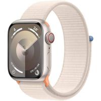 Apple Watch Series 9 GPS + mobiel - 41 mm - Starlight aluminium behuizing - Starlight sportband - thumbnail
