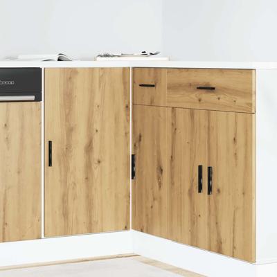 Keuken onderkast Lyon bewerkt hout artisanaal eikenkleur