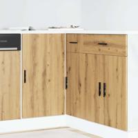 Keuken onderkast Lyon bewerkt hout artisanaal eikenkleur