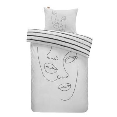 Dindi Home dekbedovertrek Tender tattoo grafisch - wit - 140x200/220 cm
