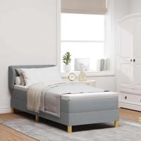 Boxspringbed met matras stof lichtgrijs 80x200 cm