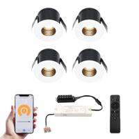 Set van 4 Betty Smart LED Mini Inbouwspots - Veranda spots - 12V 3W 140lm - Dimbaar - Wifi & Bluetooth - 2700K - IP44 waterdicht - Wit