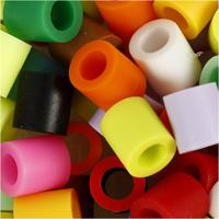 NABBI Strijkkralen, afm 10x10 mm, gatgrootte 5,5 mm, jumbo, extra kleuren, 1000 div/ 1 doos