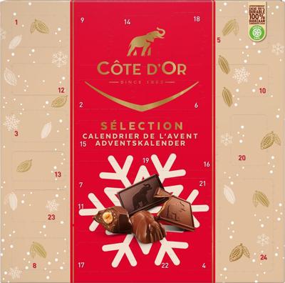 Côte d&apos;Or chocolade adventskalender, doos van 235 g
