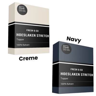 Topper Hoeslaken - Katoen Jersey Stretch - 190x200 cm - Keuze Uit Meerdere Kleuren - Fresh and Co - Dekbed-Discounter.nl