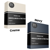 Topper Hoeslaken - Katoen Jersey Stretch - 190x200 cm - Keuze Uit Meerdere Kleuren - Fresh and Co - Dekbed-Discounter.nl