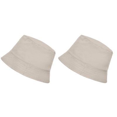 4x stuks vissershoedjes/zonnehoedjes wit naturel voor volwassenen