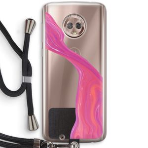Paarse stroom: Motorola Moto G6 Transparant Hoesje met koord