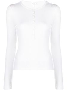 rag & bone haut boutonné Henley à design nervuré - Blanc