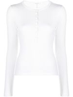 rag & bone haut boutonné Henley à design nervuré - Blanc - thumbnail