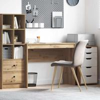 Bureau artisanaal eikenkleurig 100 x 40 x 76 cm Bewerkt hout