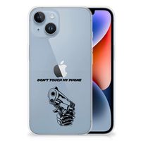 Apple iPhone 14 Silicone-hoesje Gun Don't Touch My Phone