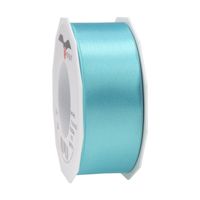 1x Luxe turquoise satijnen lint rollen breed 4 cm x 25 meter cadeaulint verpakkingsmateriaal - Cadeaulinten - thumbnail