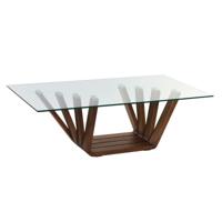 Hoofdtafel DKD Home Decor Kristal Walnoot Aluminium 130 x 70 x 42 cm