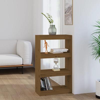 Boekenkast/kamerscherm 60x30x103,5 cm grenenhout honingbruin