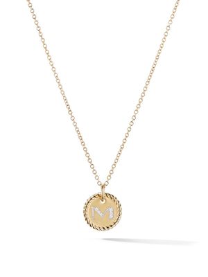 David Yurman collier en or 18ct à pendentif Initial M serti de diamants