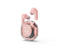 Transparante TWS in-ears, roze - thumbnail