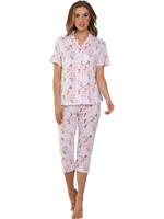 Katoenen roze doorknooppyjama