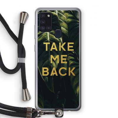 Take me back: Samsung Galaxy A21s Transparant Hoesje met koord