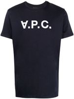 A.P.C. t-shirt à logo imprimé - Bleu - thumbnail