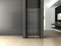 Wiesbaden Skyline schuifbare nisdeur 1300x2000 mat-zwart 8mm NANO