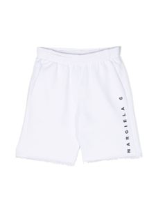 MM6 Maison Margiela Kids short de sport à logo imprimé - Blanc