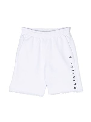 MM6 Maison Margiela Kids short de sport à logo imprimé - Blanc