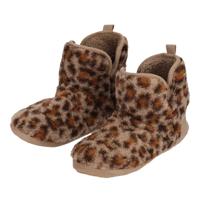 Apollo kindersloffen - luipaard - donkerbruin - pantoffels - met antislip - voor kinderen