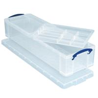 Really Useful Box opbergdoos 22 liter met 2 dividers, transparant