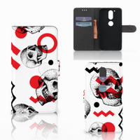 Telefoonhoesje met Naam Motorola Moto G4 | G4 Plus Skull Red - thumbnail