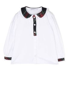 Patachou blouse Viyella à col contrastant - Blanc