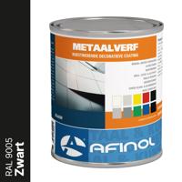 Afinol Metaalverf Zwart (RAL 9005) 750 ml