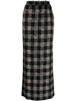 Alessandra Rich jupe crayon à motif tartan - Noir