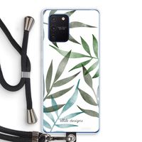 Tropical watercolor leaves: Samsung Galaxy Note 10 Lite Transparant Hoesje met koord