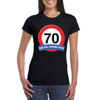 Verjaardag cadeau shirt - 70 jaar and still looking good t-shirt - zwart - dames - Leefijd thema