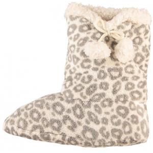 Hoge sloffen/pantoffels - Dieren luipaard print - dames - Pluche - dierensloffen panterprint